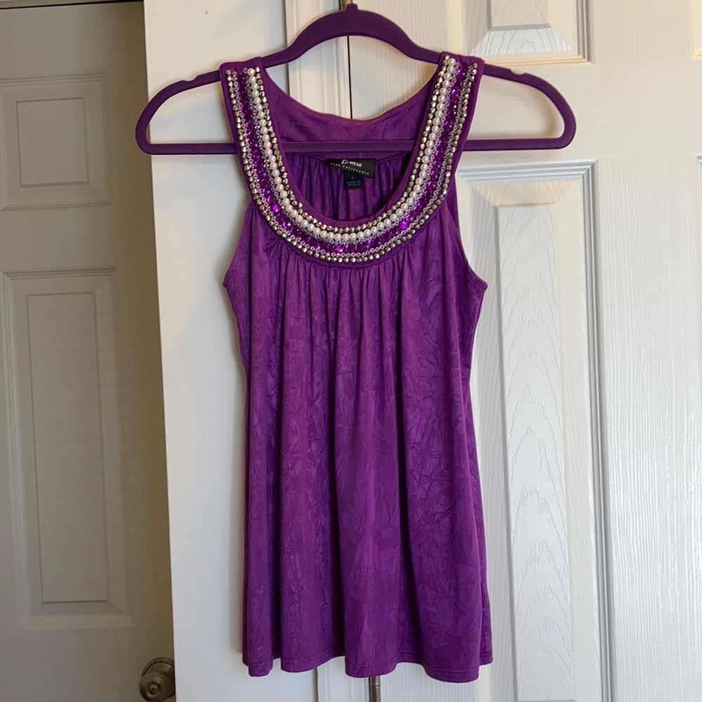 🛍 3/$25!! Gorgeous B•Wear Byer California beaded top